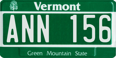 VT license plate ANN156