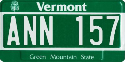 VT license plate ANN157
