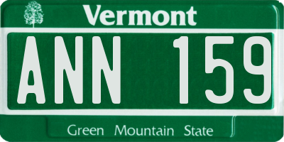 VT license plate ANN159