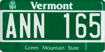 VT license plate ANN165
