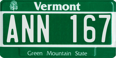 VT license plate ANN167