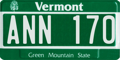 VT license plate ANN170