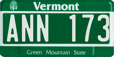 VT license plate ANN173