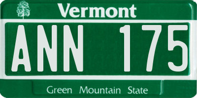VT license plate ANN175