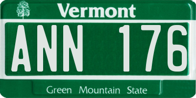 VT license plate ANN176