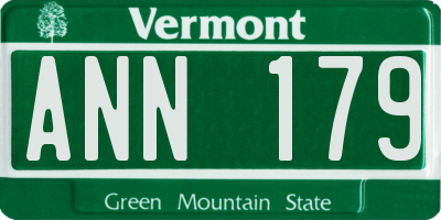 VT license plate ANN179