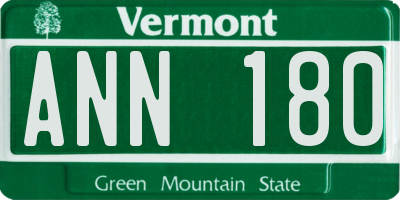 VT license plate ANN180