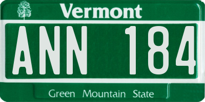 VT license plate ANN184