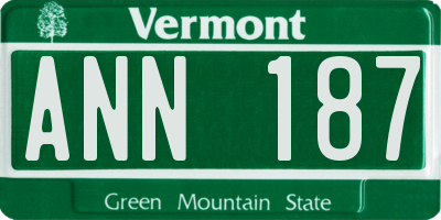 VT license plate ANN187