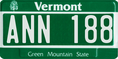VT license plate ANN188