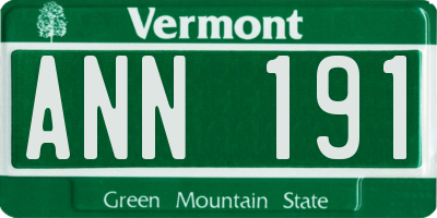 VT license plate ANN191