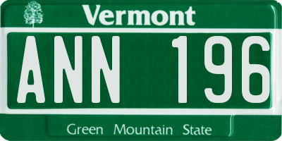 VT license plate ANN196