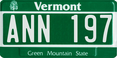 VT license plate ANN197