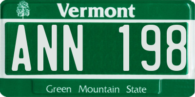 VT license plate ANN198