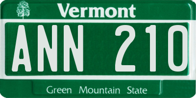 VT license plate ANN210