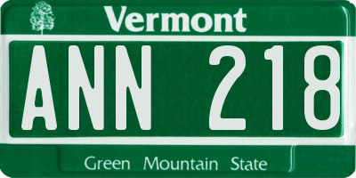 VT license plate ANN218