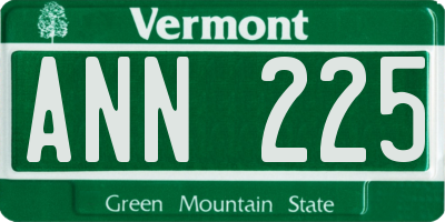 VT license plate ANN225