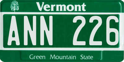 VT license plate ANN226