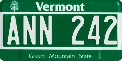 VT license plate ANN242