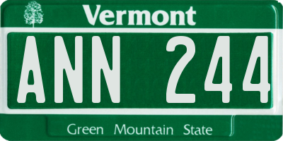 VT license plate ANN244