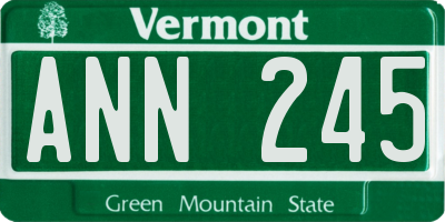 VT license plate ANN245
