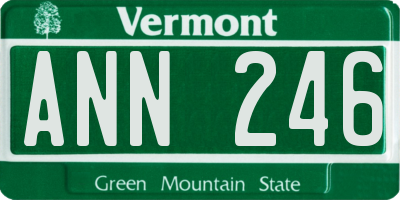 VT license plate ANN246