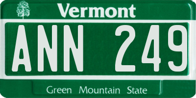 VT license plate ANN249