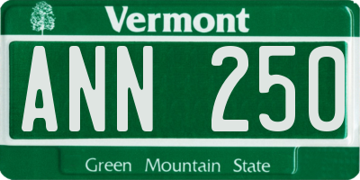 VT license plate ANN250