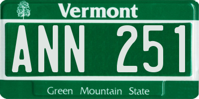 VT license plate ANN251
