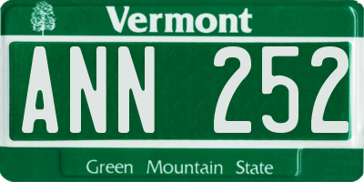 VT license plate ANN252