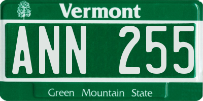 VT license plate ANN255
