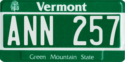 VT license plate ANN257