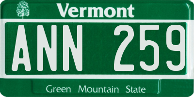 VT license plate ANN259