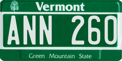 VT license plate ANN260