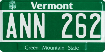 VT license plate ANN262