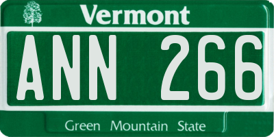 VT license plate ANN266