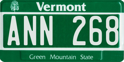 VT license plate ANN268