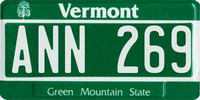 VT license plate ANN269