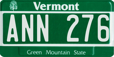 VT license plate ANN276