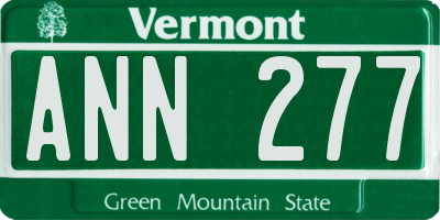 VT license plate ANN277