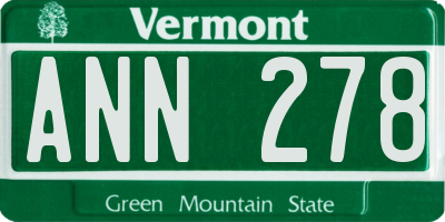 VT license plate ANN278