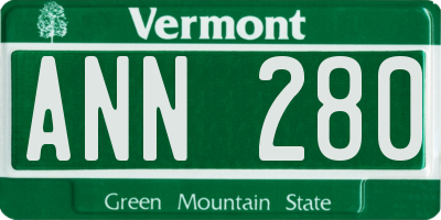 VT license plate ANN280