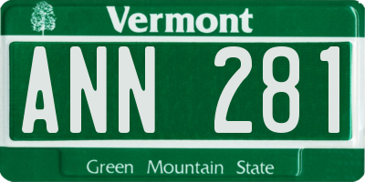 VT license plate ANN281