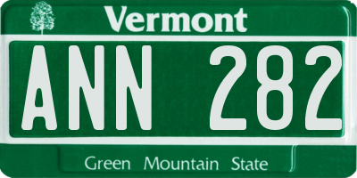 VT license plate ANN282