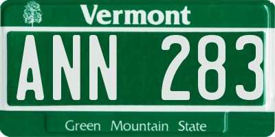 VT license plate ANN283