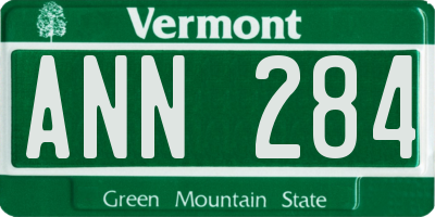 VT license plate ANN284