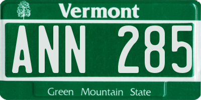 VT license plate ANN285