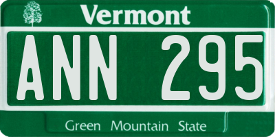 VT license plate ANN295