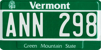 VT license plate ANN298