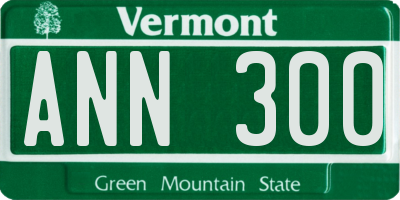 VT license plate ANN300